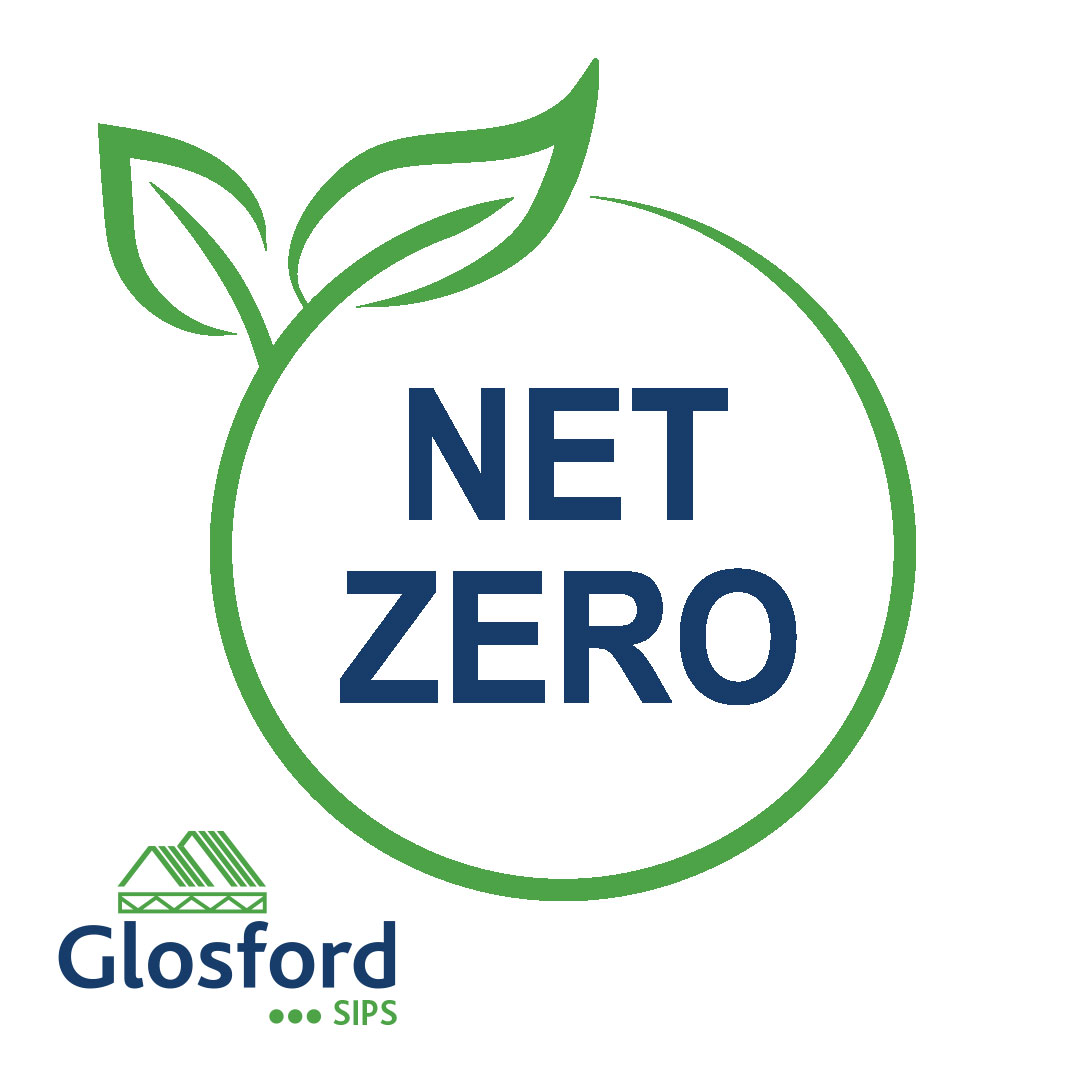 Logo with net zero text